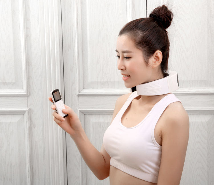 Wireless remote control cervical massager