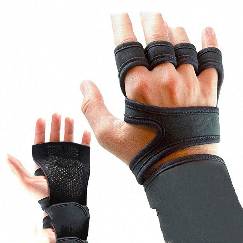 New Sports Half Finger Gloves Non-slip Silicone Palm Protection Fitness Equipment Gloves